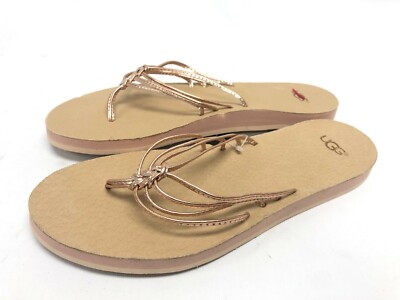 Ugg Australia Heina Metallic Rose Gold or Silver Sandals