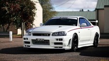 Cars nissan skyline r34 supercar tuning Desk Mat Stitched