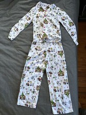 SNOOPY Charlie Brown CHRISTMAS Pajamas Kids Size 10 Pants And Button Down