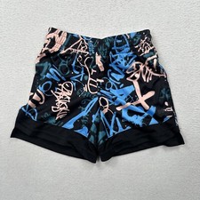 DSG Boys Youth Knit Training Short Size 2XS Black Blue Athletic Fit
