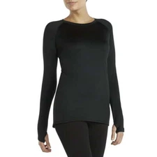 ClimateRight by Cuddl Duds Women's Plush Warmth Crew Neck Base Layer Top, Size L