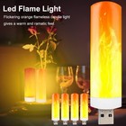 1-4Pcs USB LED Flame Light Flameless Flickering Effect Lamp Bulbs Home Bar Decor