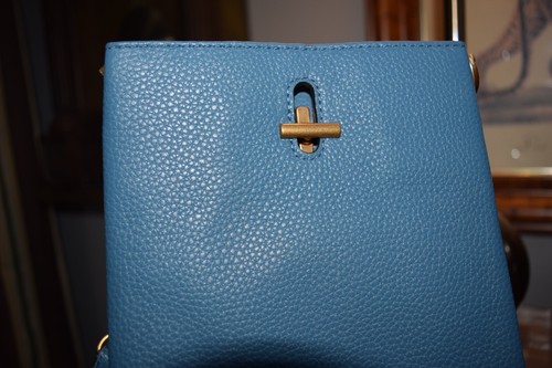 THACKER New York Pippa Cross Body Bag French Blue Pebbled Leather Adj Strap - Bild 6 von 13