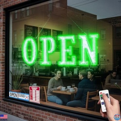 Open Sign for Business Super Bright LED Flashing Open Signs 40x14