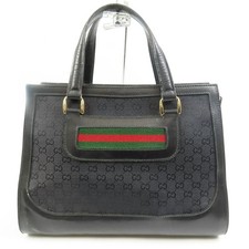 GUCCI Sherry Line GG Canvas All-Over Print Old Gucci Vintage Handbag 102219