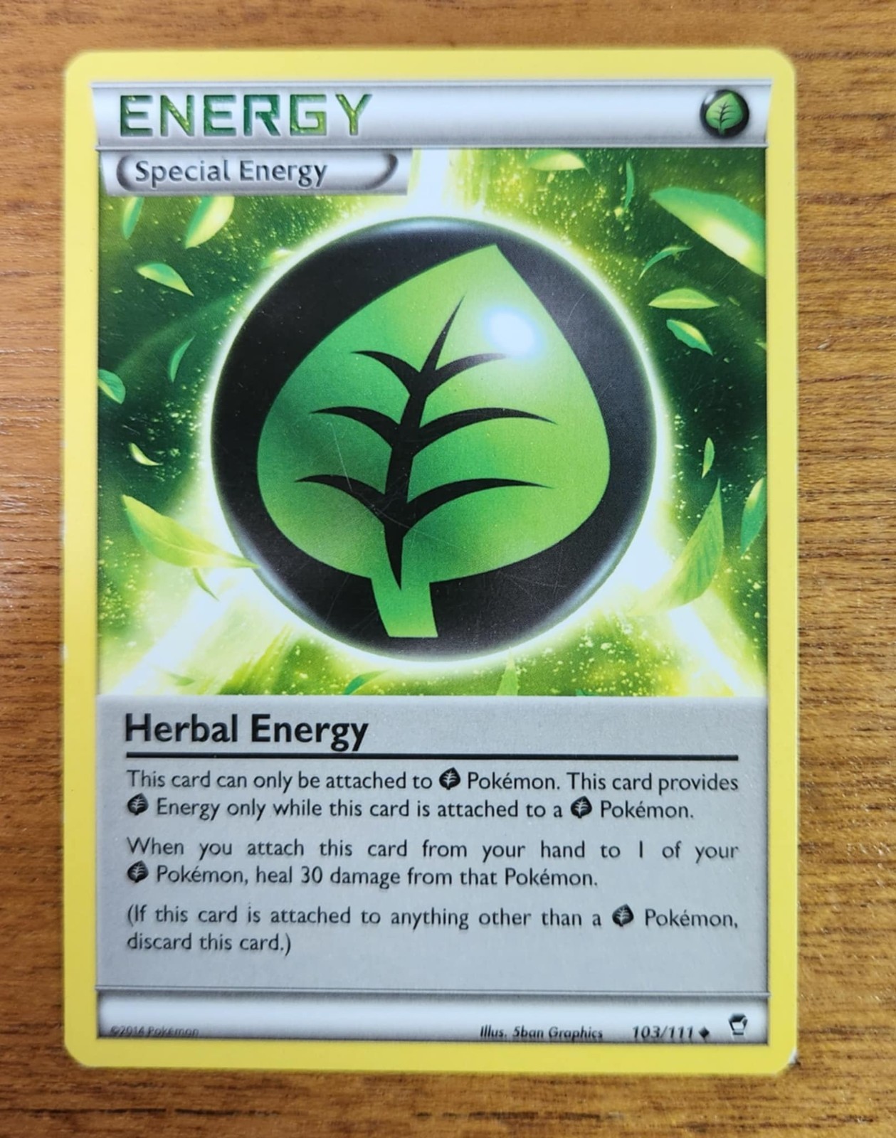 Uncommon Herbal Energy Pokemon Energy Card, Furious Fists Set 103/111