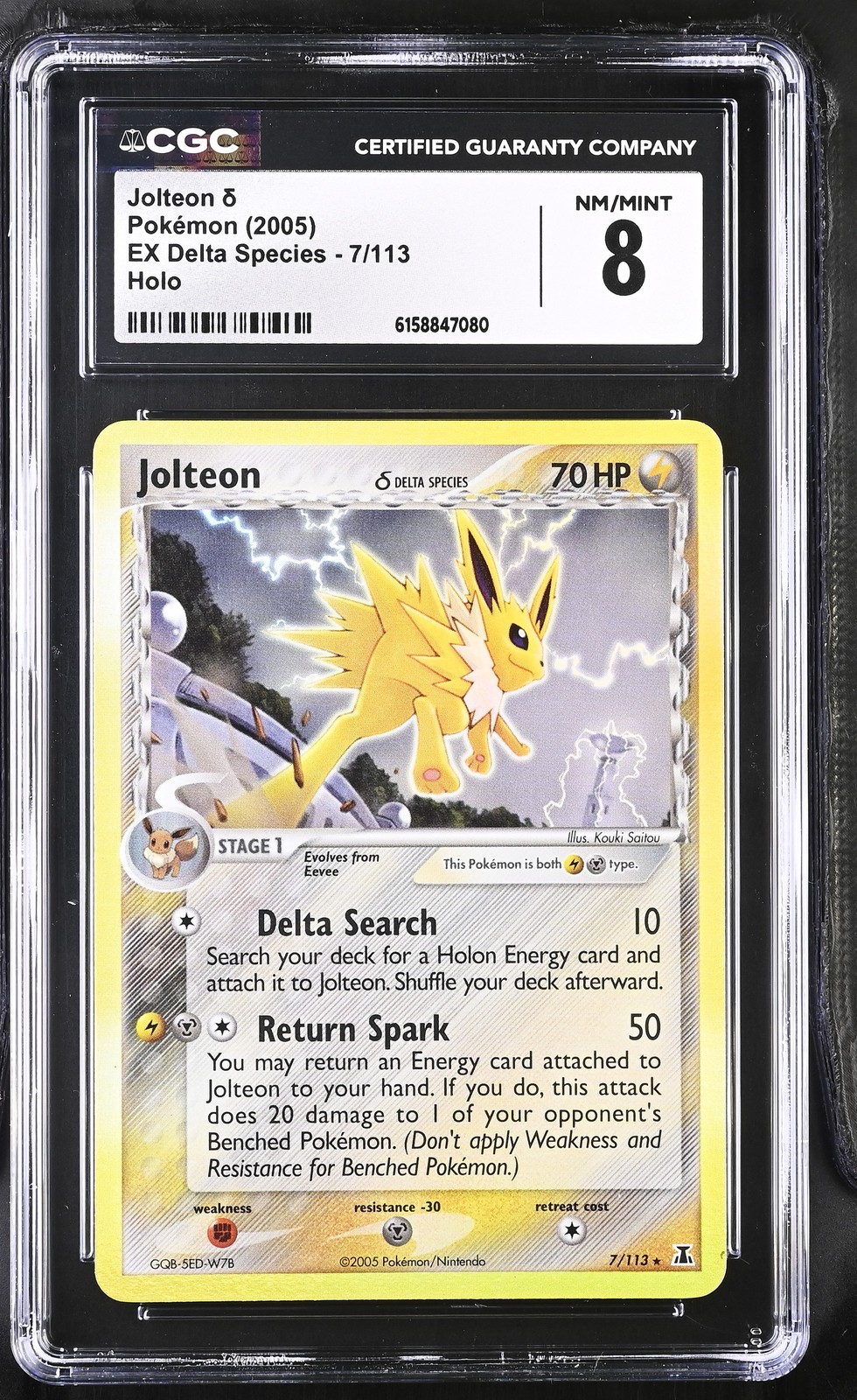 CGC 8 Jolteon 7/113 EX Delta Species Holo Pokemon Card