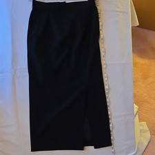 Black Long Straight Pencil Skirt Solid Lined Women's Regular Size