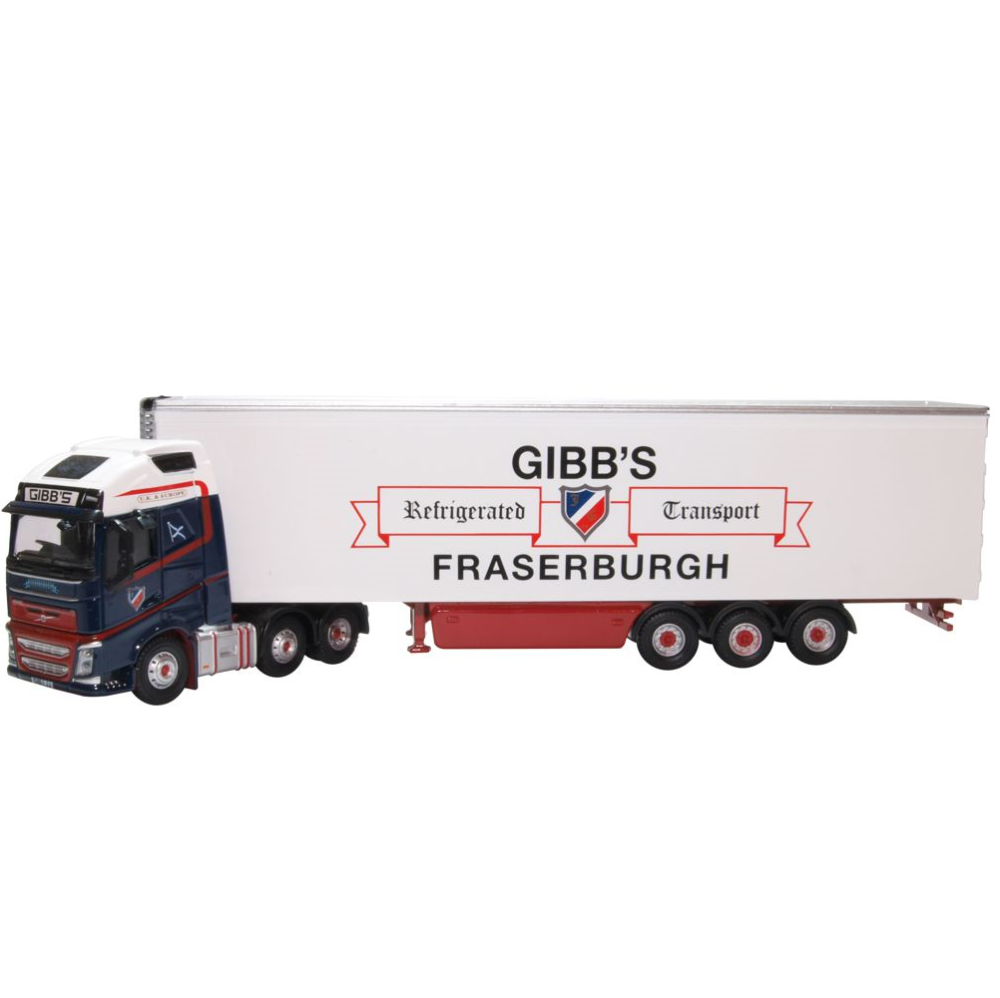 Oxford 76VOL4011 Volvo FH4 GXL Fridge Trailer Gibbs of Fraserburgh 1:76 Scale