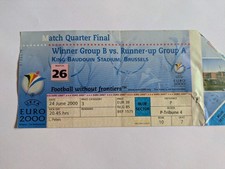 TICKET  EURO 2000 Italy v Romania Quarter Final Match 26. June 24th 2000. AR1