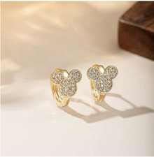 Mickey Mouse crystal huggie hoops