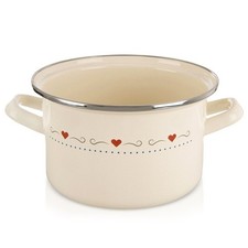 Topf Emailliert Creme TONCA 18cm 2L Kochtopf Fleischtopf Suppentopf