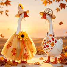 2Set Porch Goose Outfit for 23'' H Goose Costume Thanksgiving Fall Yard Decor