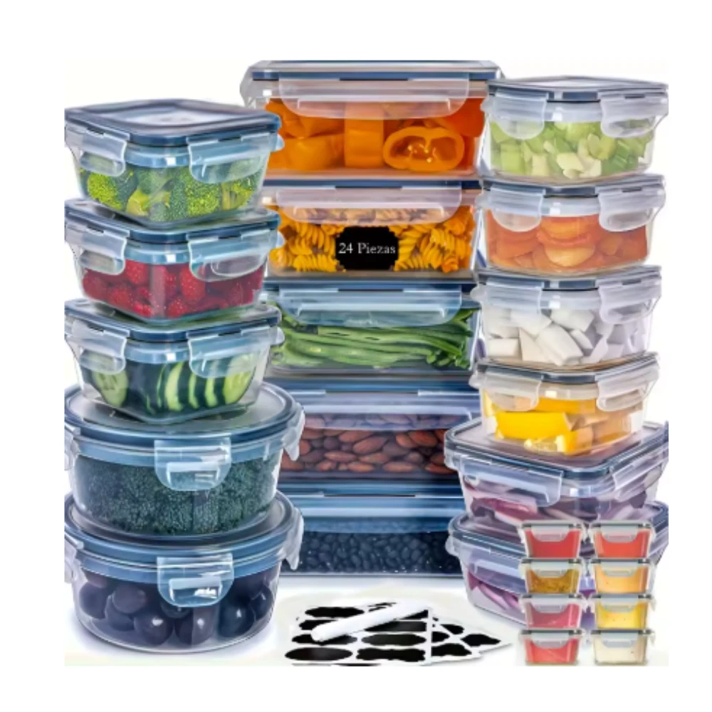 24-Piece BPA-Free Food Storage Set | Airtight Stackable Containers w/ Lids & Lab