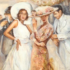 "Bistro Gardens" spanish 11/150,  Artist Unknown, Serigraph on paper, Unframed