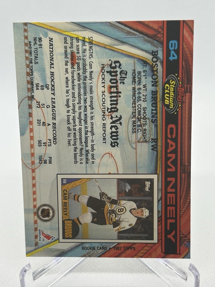 1991-92 Topps Stadium Club Cam Neely #64 Boston Bruins | eBay