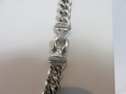 David Yurman Necklace Sterling Silver Buckle 9mm Curb Link Chain w/Diamonds 21" — photo 2