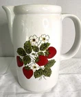 McCoy Pottery Vintage Strawberry Pitcher #1429  Qt. Sz.  7”h