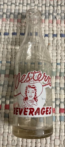 VTG Western Beverages Cowgirl Soda Pop Coke Bottle Glendive, Montana