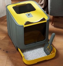Flip Cover Cat Litter Box, a Fully Enclosed Design to Prevent Odor from Overflow