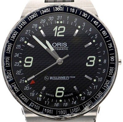 Oris Williams F1 Team 7585 Automatic Black Dial SS Men Watch Swiss Made Used