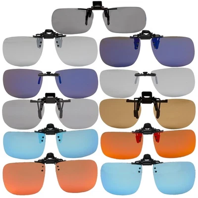 Eyelevel Polarized Clip-Ons Sunglasses Anti Glare Lens Sports Flip-Up Men Ladies