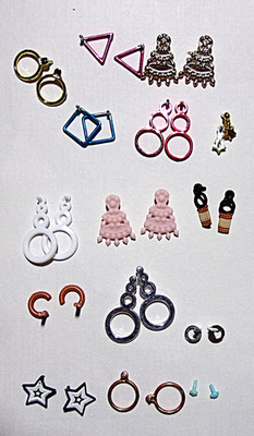 Vintage Bratz 15 Pairs of Matching Earrings Accessories Jewelry
