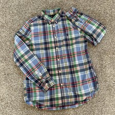 Ralph Lauren Boys Plaid Button Down Shirt Long Sleeve Cotton Size XL 18-20 EUC