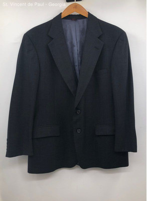 Men's Jos. A Bank Black Wool Two Button Blazer Jacket - Size 42E