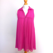 Urban Outfitters Lux Bright Pink Silk Mini Dress XS Extra Small