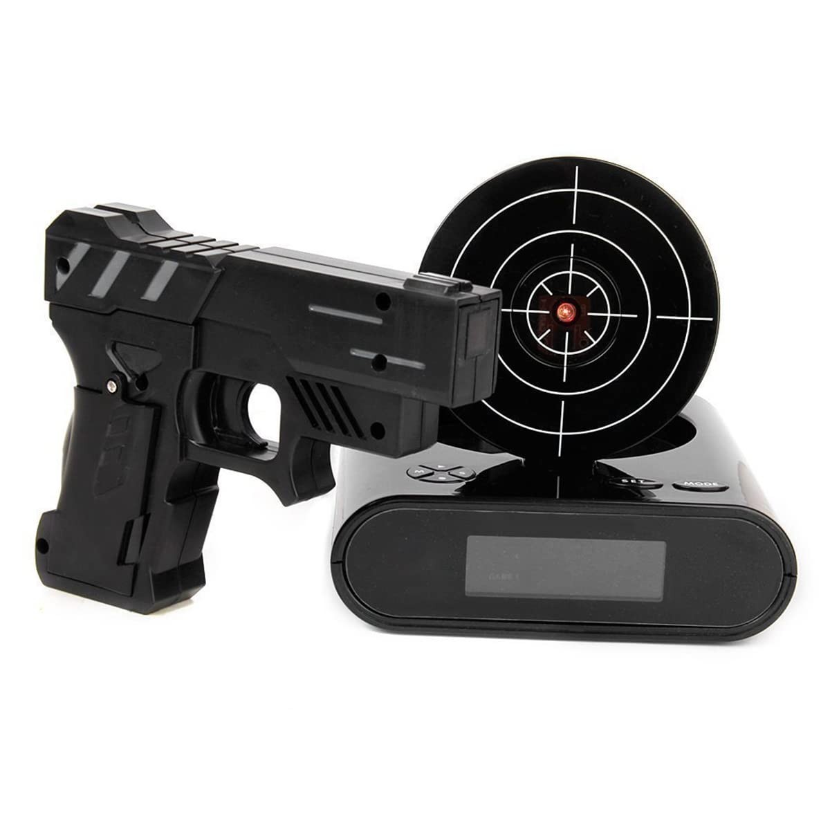 Creative Target Alarm Clock with Gun Design - Unique Shooting Game Alarm Clock