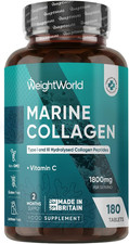 Hydrolysed Marine Collagen Tablets 1800Mg - 2 Months Supply - Type I & III Pepti