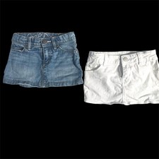 Vintage Baby Gap Denim White Mini Skirt Lot of 2 2T Y2K Toddler Girls
