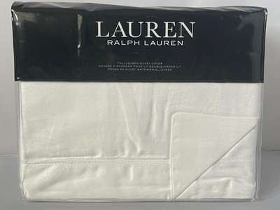 Ralph Lauren MYA FULL/QUEEN DUVET COVER Floral Jacquard 100% Cotton White  NWT