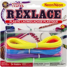 Pepperell RX6-6 Rexlace Plastic Lacing 27yd-Neon (6Pk)