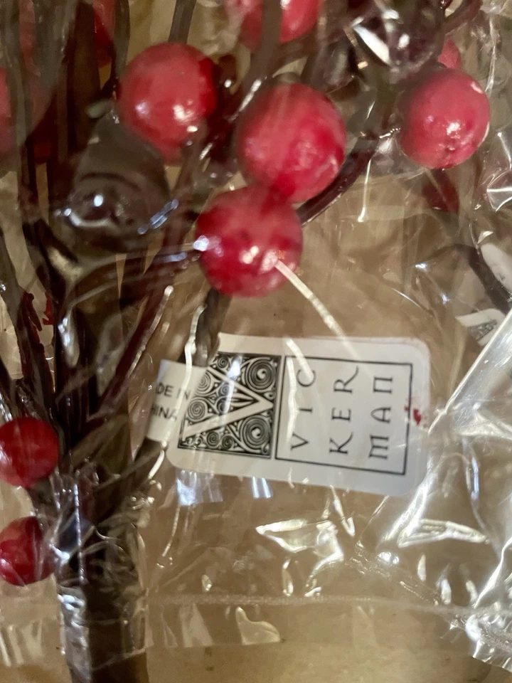 Lot Of 12 Vickerman Christmas Red Burgundy Mixed Berry Branch Sprays 34” Long - Image 4 of 4