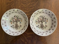 2 Ironstone Sugar & Spice By Johnson Brothers 6.25 Inch Bowls Brown Folksy Owl