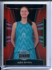 2025 Leaf Metal Women of Sport Ajša Ajsa Sivka #3 Orange PRIZM #7/7 WNBA Chicago