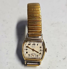 Gold Elgin Women's Vintage Manual Wind Cushion Watch 15J Seem To Work