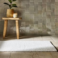 24"x40" Organic Melange Reversible Bath Rug White - Casaluna