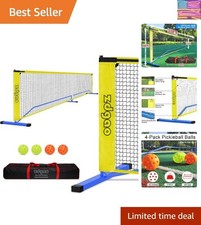 Portable Pickleball Net for Driveway, 22FT Regularion Size Pickle Ball Net wi...