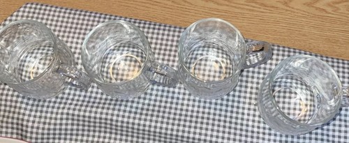 Luminarc Arcoroc Through The Woods Collection of 4 Clear Glass Mugs VINTAGE - Picture 2 of 19