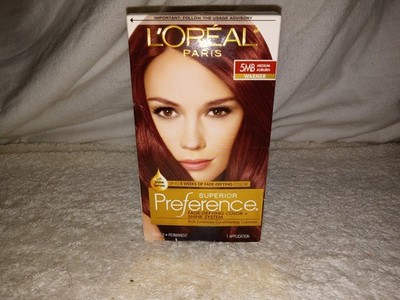 L'OREAL Superior Preference Permanent Hair Color Dye 5MB Medium Auburn