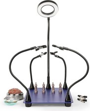 Soldering Station Helping Hands W/ Magnifying Lamp LED Light Solder Wick