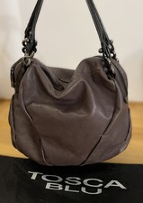 Borsa Tosca Blu tortora scuro in vera pelle (con sacca)