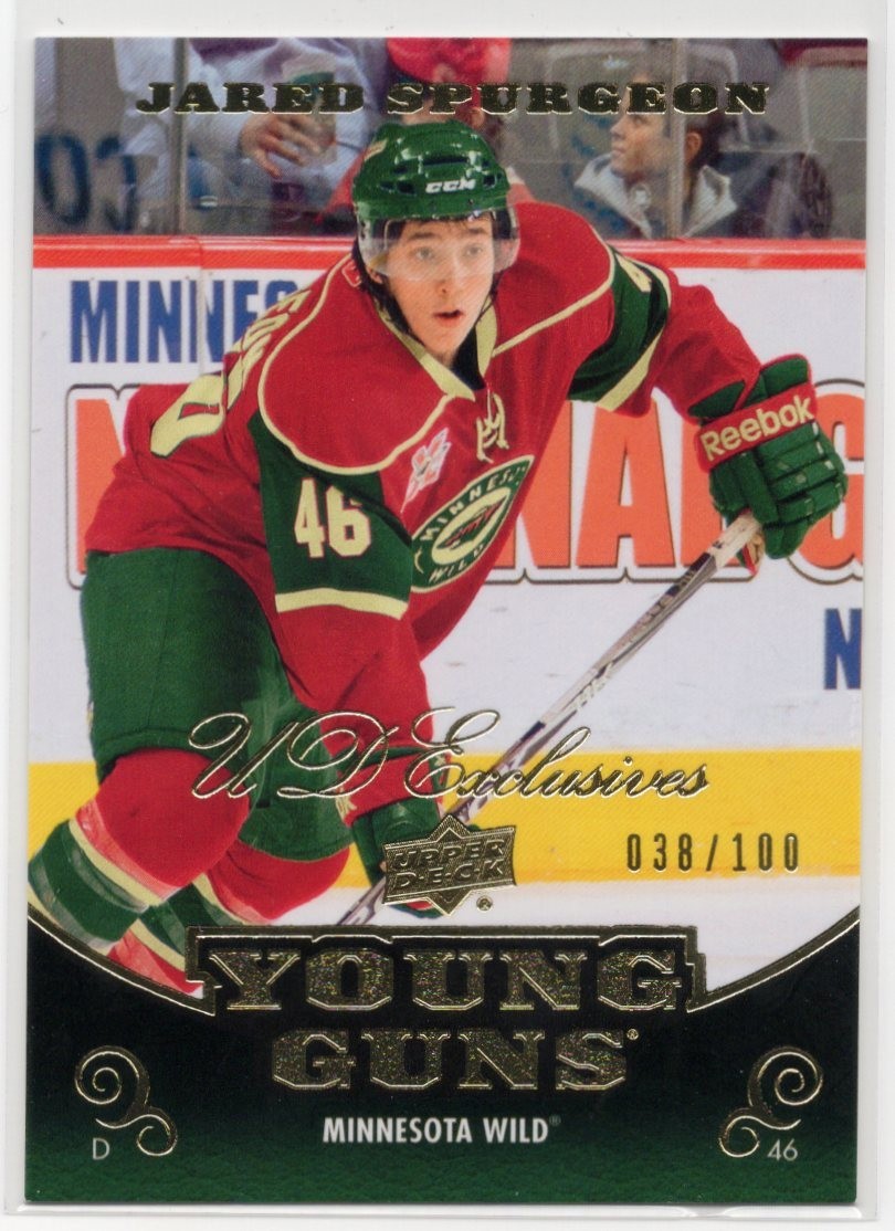 2010 2010-11 Upper Deck Exclusives Young Guns Rookie #472 Jared Spurgeon 038/100