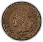1867 1c Indian Head Small Cent - Chocolate Brown - AU+/UNC - SKU-Y6495