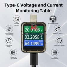 Multifunction Power Meter Voltage Current USB-C Fast Charging Tester Multimeter