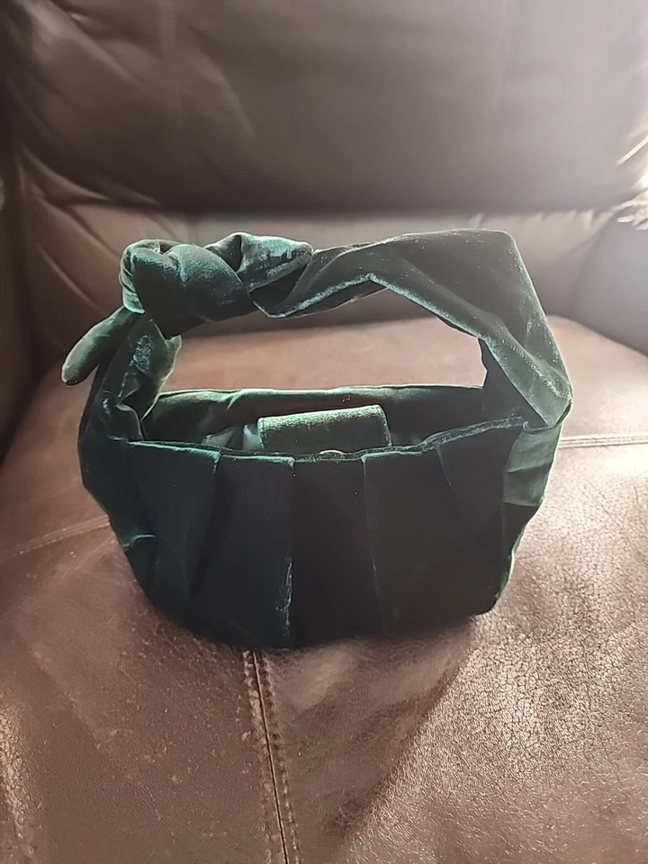 Bolso de Mano Hobo Doble Nudo Verde Esmeralda Terciopelo JCrew para Mujer en Old Forest