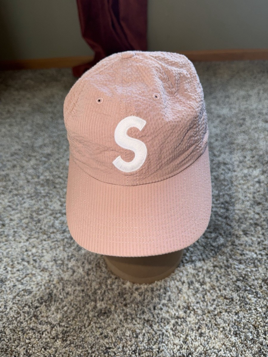 Supreme Seersucker S Logo 6-panel Hat , Cap SS24 Pink | eBay